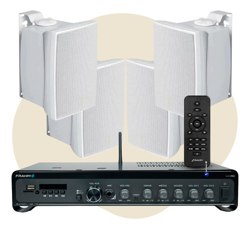 Aparelho Som Ambiente Frahm Bluetooth + 04 Caixas Jbl C521