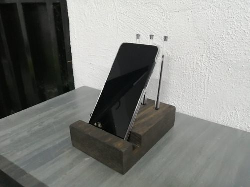 Soporte Para Celular De Madera Natural, Accesorio Celular