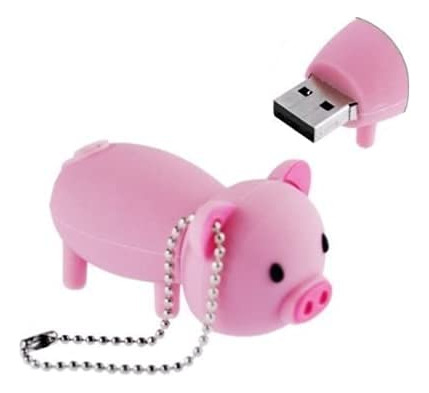 Memoria Usb 8 Gb Forma Cerdo Goma G Disco 2.0 U Color Rosa