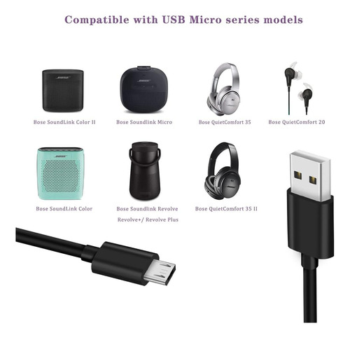 Poyakuk Cable De Carga Micro Usb Compatible Con Altavoces Bl