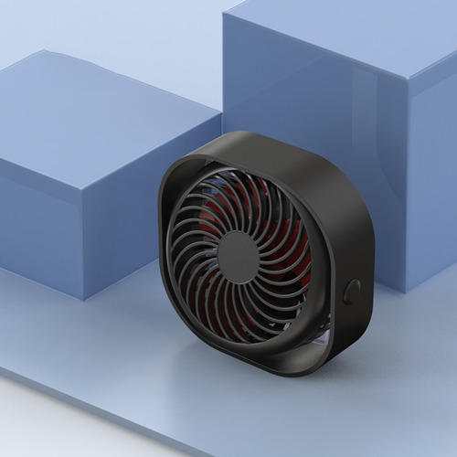 Usb Ventilador Recargable De Escritorio Mini Ventilador Mesa Estructura Negro Diámetro 14 Cm