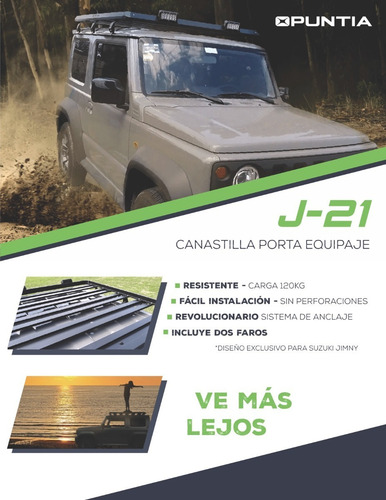 Imagen 5 de 6 de Canastilla Suzuki Jimny Elegante Y Robusta Con Luces Led