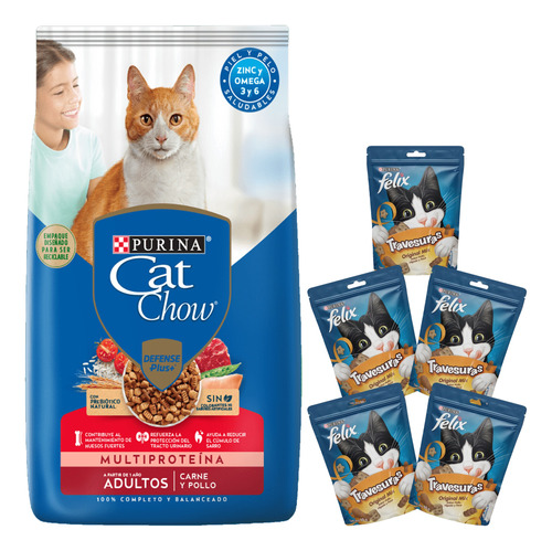 Comida Gato Adulto Purina Cat Chow Carne 18 Kg + Regalo