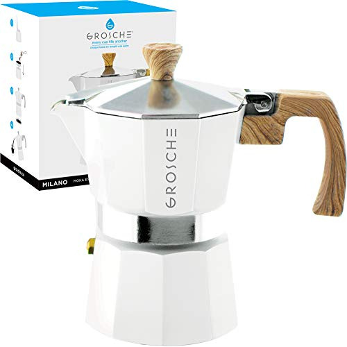 Cafetera Espresso Grosche Milano Moka Pot 3 Tazas - 5 Oz, Bl