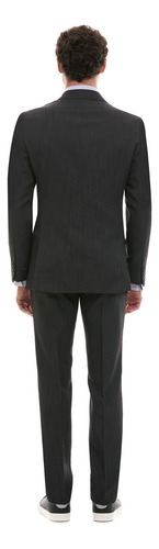Traje Caballero Fit Slim Tejido Poliéster Vittorio Forti Negro Liso 46r