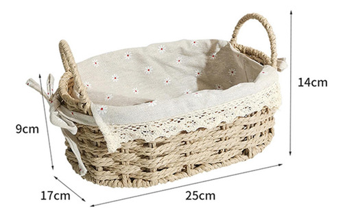 Cesta De Almacenamiento De Ratán Artículos Color Crema C