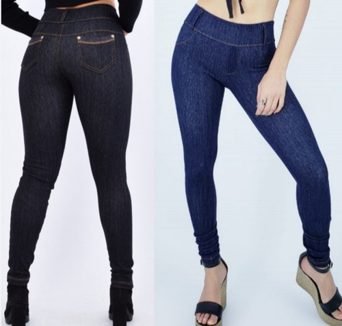 Pantalon Calza Recta Simil Jeans  Mujer  Talles Del 1 Al 6