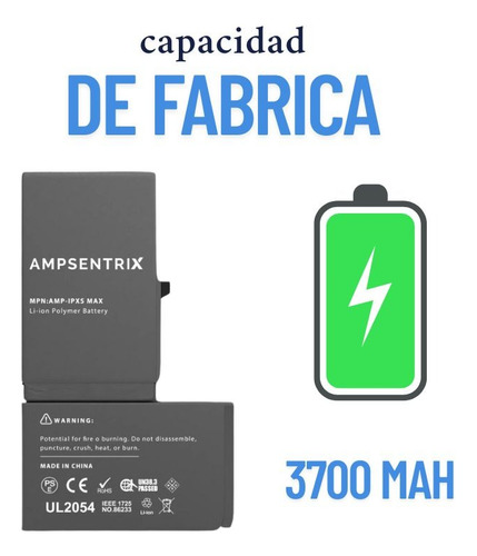 Bateria Ampsentrix Mas Mah Y 100% Ajustes Para Iphone Xs Max
