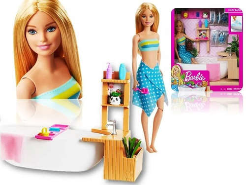 Barbie Spa Baño De Espuma Bañera De Burbujas Con Mascota