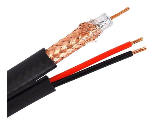 Cable Siames Metro Coaxial Cobre Rg59 Video Energia Cctv