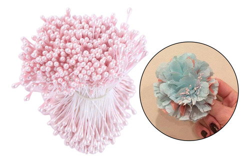 2 Colores Flores Estambre Pistilo Cabeza Redonda Boda Diy