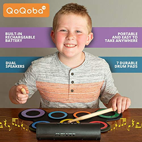 Imagen 4 de 5 de Bateria Electronica Qoqoba Para Niños | Kit De Pad De Prr
