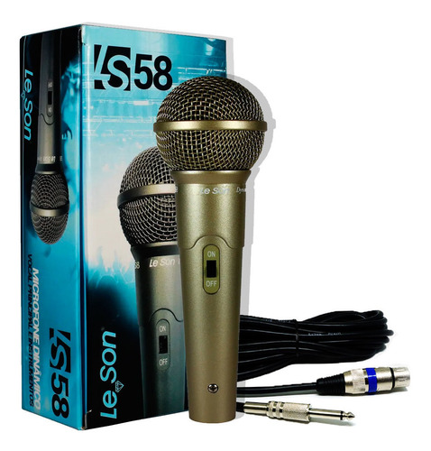 Microfone Dinâmico Leson Ls-58 Com Fio