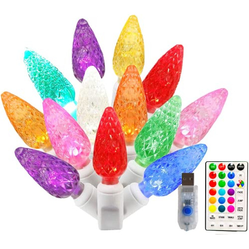 Luces De Navidad Led C6 Cambiantes De Color, 16 Pies 50...