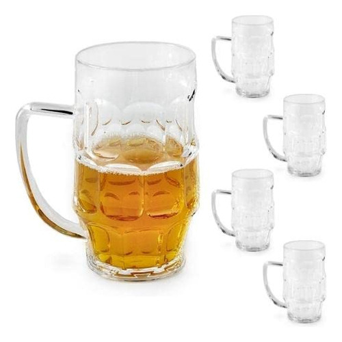 Juego De 4 Vasos Para Cerveza Oktobefest 710 Ml Con Asa