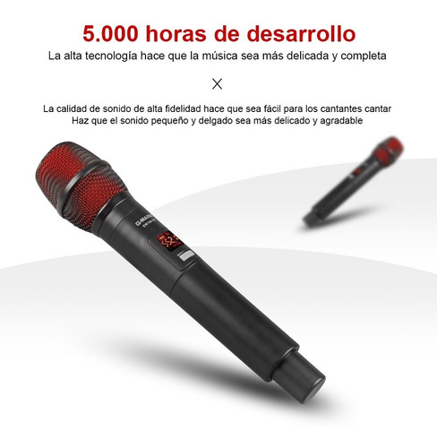 Micrófono Inalambrico Karaoke G-mark Ew100 Uhf 2 Canales