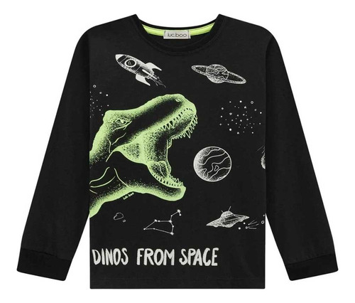 Camiseta Infantil Menino Dino From Space Luc.boo