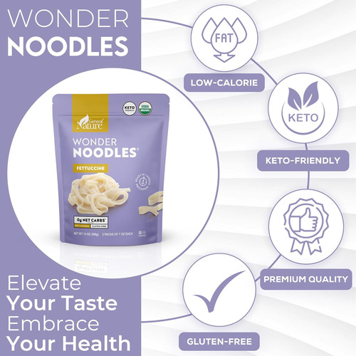 Wonder Noodles Keto Pasta - Fettuccine - Cero Carbohidratos,