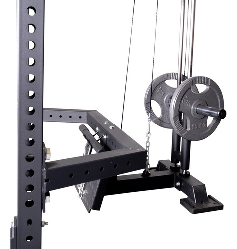 Torre Multifuncional Unifitness Poleas, Barra Y Agarres U392 Negro Negro