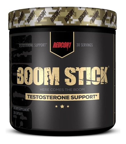 Redcon1 Boom Stick Testo Precursor 30 Servicios (300 Cáps) Sabor Sin Sabor