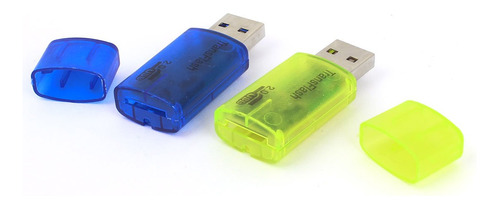 Qtqgoitem 2pcs Azul Verde 480mbps Usb 2.0 Micro Sd Lector