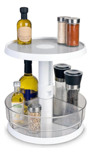 Smart Diseño Turnable Lazy Susan Ajustable De 2 Niveles Con