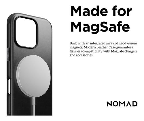 Capa Em Pele Para iPhone 16 Pro Nomad Modern Black