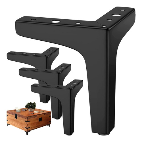 Marhynchus Patas De Muebles Elevadores De Cama Sofá Apilables 4pz 10cm Color Negro