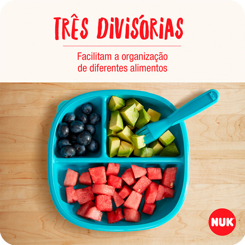 Kit 2 Pratos Infantil Com Divisória Tampa E Ventosa - Nuk