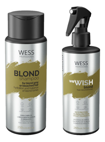 Kit Wess Blond Shampoo 250ml + We Wish Matizante 260ml