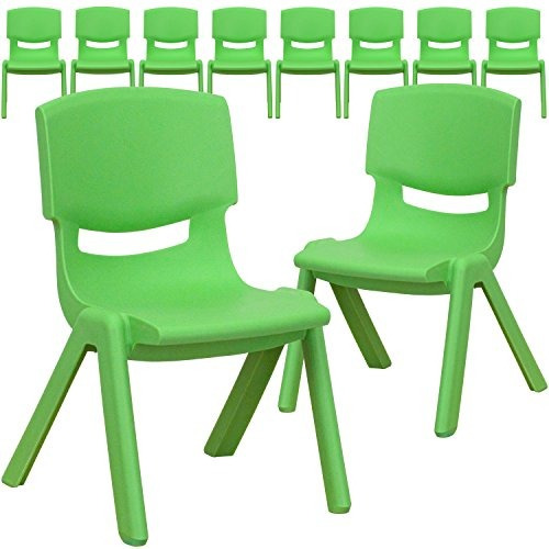 Muebles De Flash 10 Pk. Silla Escuela Verde De Plástico Ap