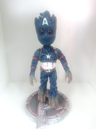 Figura Groot Capitan America 18 Cm Aprox De Caucho 