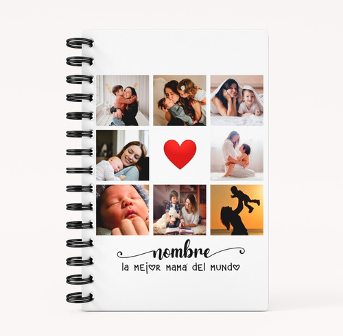 Cuaderno Personalizado Liso A5 Día De La Madre Tapa Dura