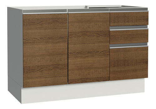 Mueble Cocina 120x60 2 Puertas 3 Caj S/ Tablero Glamy Madesa