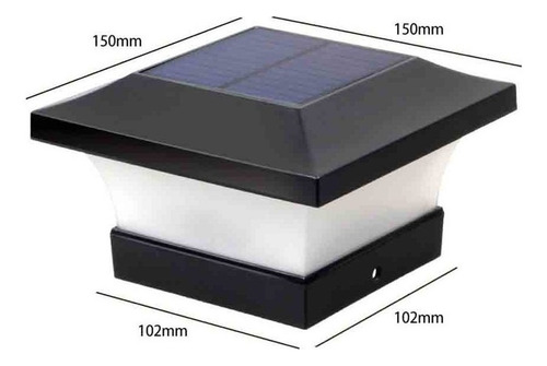 1 Unid Luz Cálida Columna Solar Faro Impermeable Para Valla
