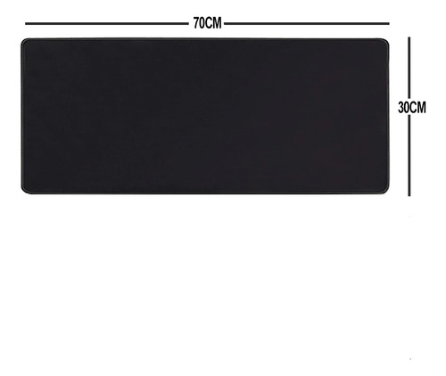 Mouse Pad Alfombrilla Para Escritorio Negro L 70 X 30 Cm