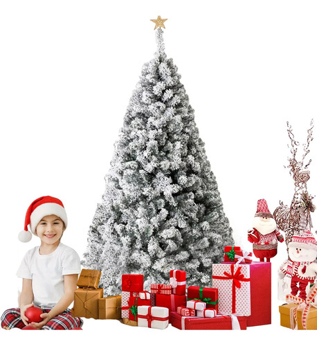 Arbol Navidad Artificial Nevado 1.8m De Pvc Pino Blanco
