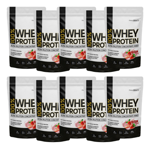 10x Whey Saboroso Full Health 900g - Imediato! Sabor Doce De Leite