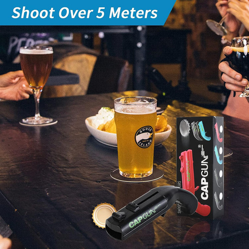 Abridor De Botellas De Pistola De Tapa, Divertido Lanzador P
