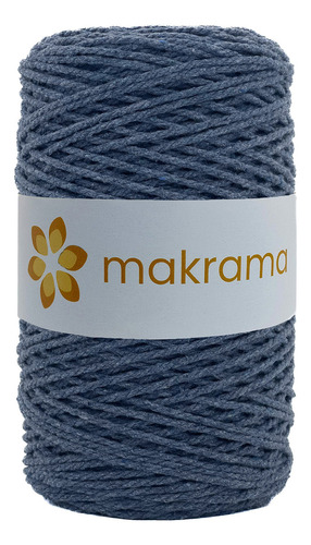 Cuerda Cordón De Algodón Para Macramé 2mm 500g Colores Color Azul Oxford