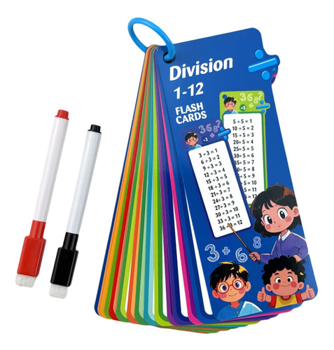 Crianças De Matemática Flashcard Com 2 Canetas A Divisão