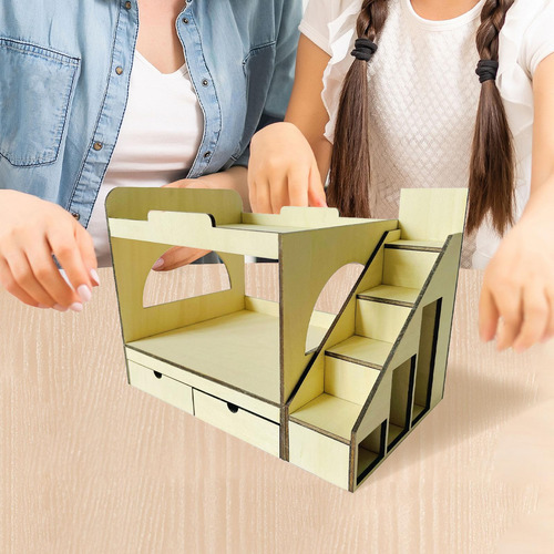Litera Para Casa De Muñecas Con Escalera, Muebles De