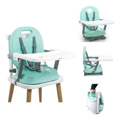 Silla Comer Bebé Portasilla Booster Plegable Bandeja Viajes Color Verde