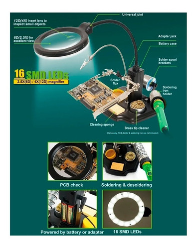 Lampara Con Lupa Proskit Para Elecronica Con Luz Led Pr