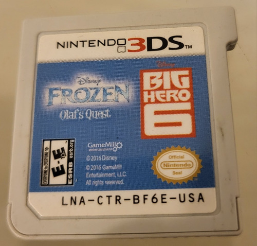 Juego 2 En 1 Frozen Y Big Hero 6 Nintendo 3ds Americano (Usado)