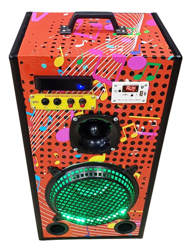 Maquina Karaoke Caixinha 6 X 1 Com Hdmi E 2 Microf Vermelha Cor Vermelho 220v