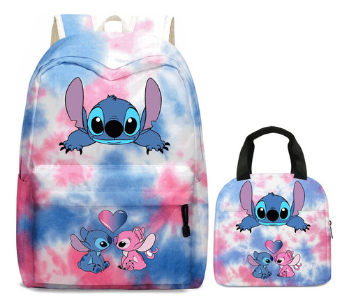 2pcs Stitch Mochila Escolar Lonchera Para Niños Estudiantes