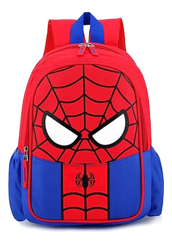 Mochila Para Niños Superhéroes Clásico Azul Y Rojo Ligera Du