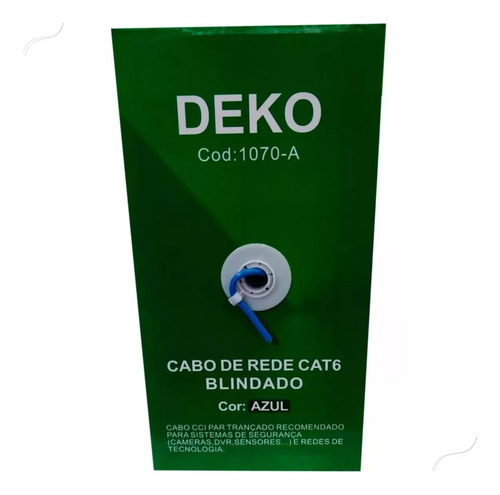 Cabo De Rede Cat6 Deko Blindado Caixa Bobina 305m 23awg