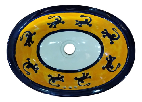 Lavabo Tipo Talavera Chico Lagartija Brillante